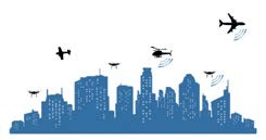 Monitoring system of airspace use over a megapolis